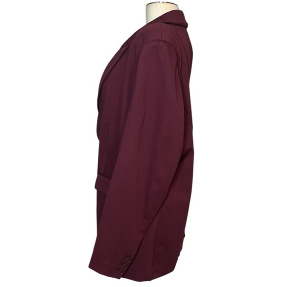 Lane Bryant burgundy red one button suit blazer size 24W NWT - Picture 3 of 16